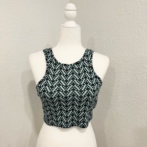 Crop top aqua and black